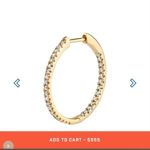 DIAMOND SMALL INSIDE OUT HOOP
EARRING - 14k Yellow Gold / White
Diamond